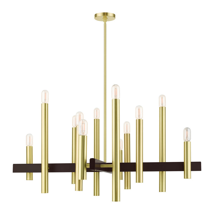 Livex Lighting - 49999-12 - 12 Light Chandelier - Helsinki - Satin Brass w/ Bronzes