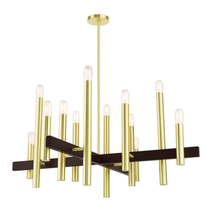 Livex Lighting - 49999-12 - 12 Light Chandelier - Helsinki - Satin Brass w/ Bronzes