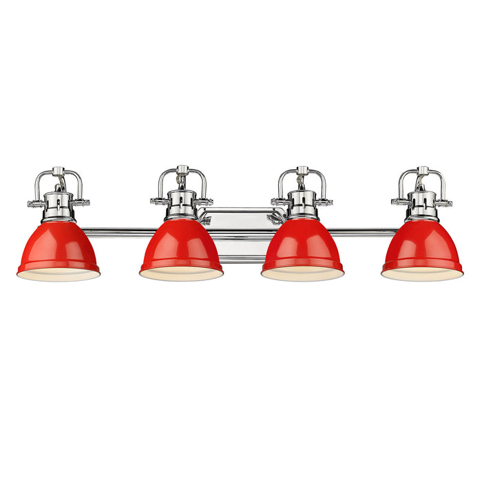 Golden - 3602-BA4 CH-RD - Four Light Vanity - Duncan - Chrome