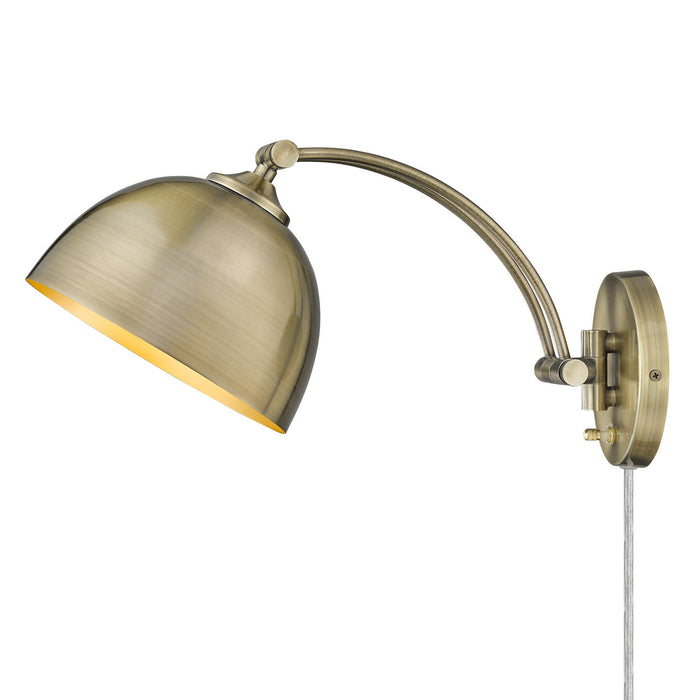 Golden - 3688-A1W AB-AB - One Light Swing Arm - Rey - Aged Brass