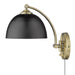Golden - 3688-A1W AB-BLK - One Light Swing Arm - Rey - Aged Brass