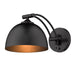 Golden - 3688-A1W BLK-BLK - One Light Swing Arm - Rey - Matte Black