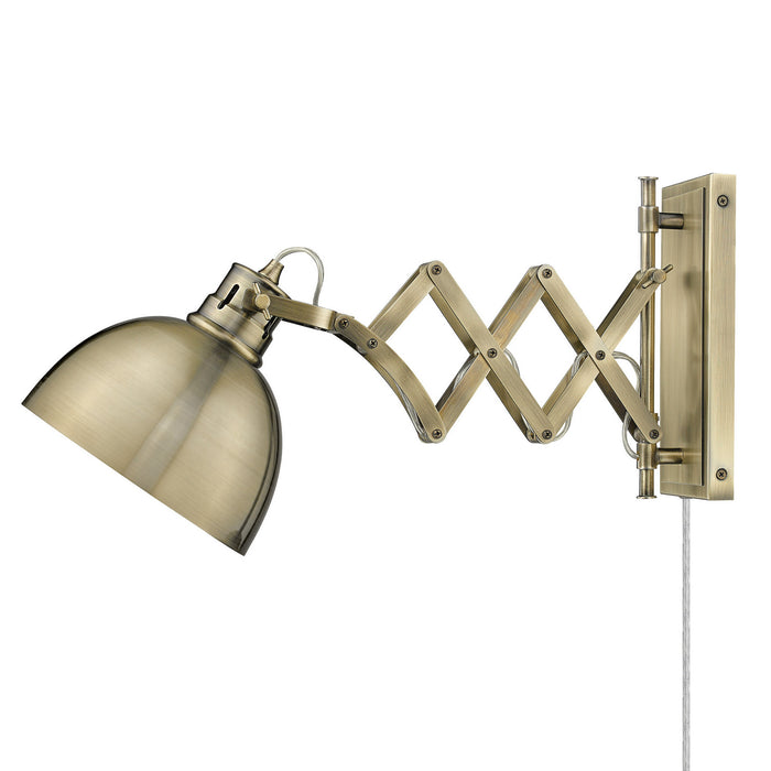 Golden - 3824-A1W AB-AB - One Light Swing Arm - Hawthorn - Aged Brass