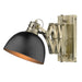 Golden - 3824-A1W AB-BLK - One Light Swing Arm - Hawthorn - Aged Brass