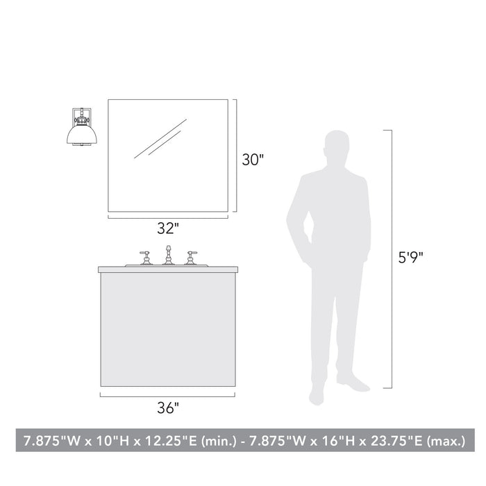 Golden - 3824-A1W AB-BLK - One Light Swing Arm - Hawthorn - Aged Brass