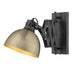 Golden - 3824-A1W BLK-AB - One Light Swing Arm - Hawthorn - Matte Black