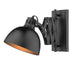 Golden - 3824-A1W BLK-BLK - One Light Swing Arm - Hawthorn - Matte Black