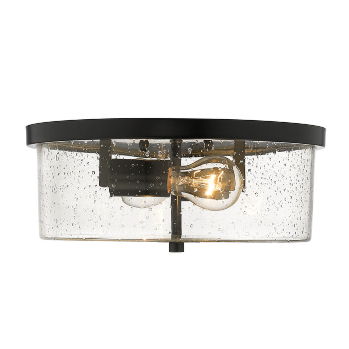 Golden - 4307-FM BLK-SD - Two Light Flush Mount - Rayne - Matte Black