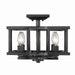 Golden - 7151-SF BLK - Four Light Semi-Flush Mount - Bellare - Matte Black