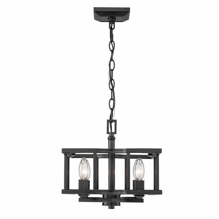 Golden - 7151-SF BLK - Four Light Semi-Flush Mount - Bellare - Matte Black