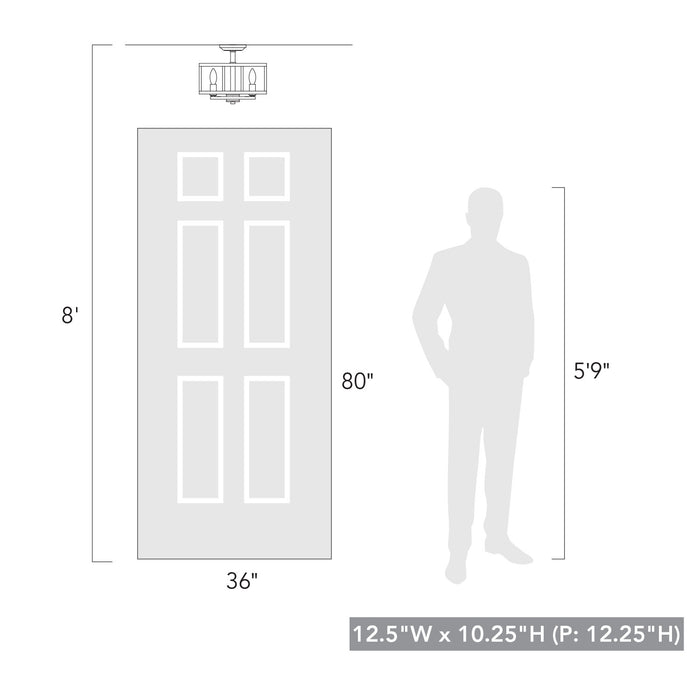 Golden - 7151-SF BLK - Four Light Semi-Flush Mount - Bellare - Matte Black