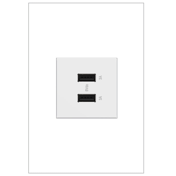 Legrand - ARUSB2AA6W4 - USB Type-A/A Outlet Module - Adorne - White