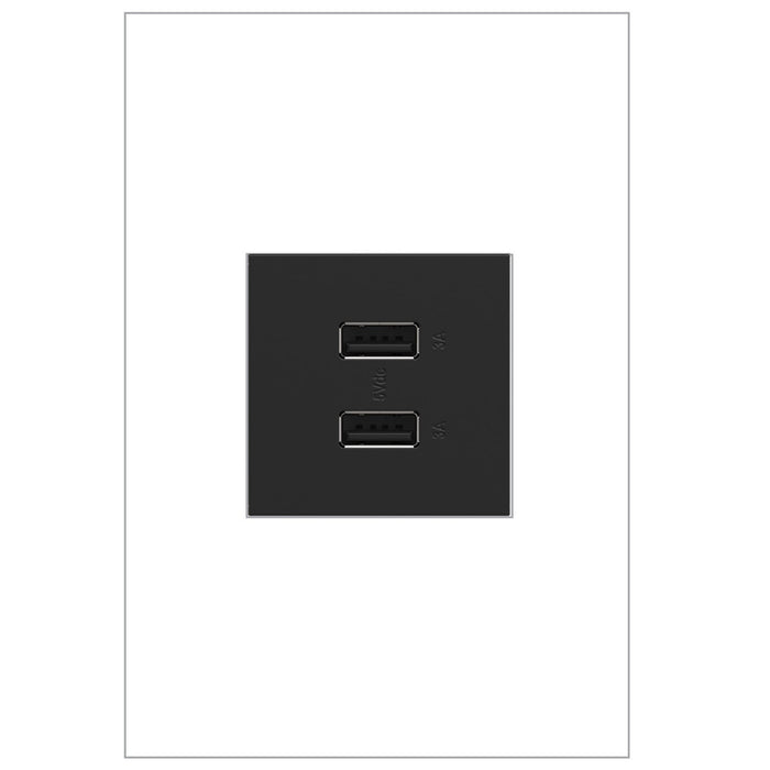 Legrand - ARUSB2AA6G4 - USB Type-A/A Outlet Module - Adorne - Graphite