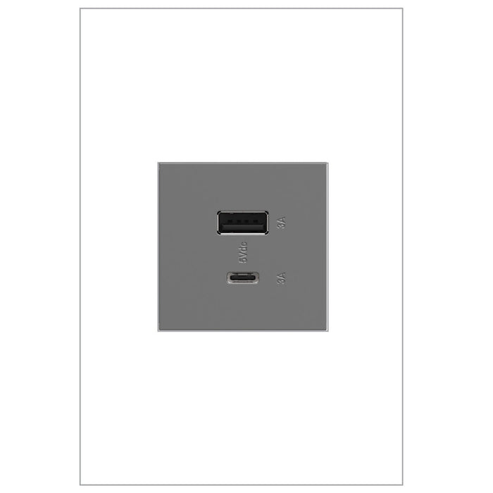 Legrand - ARUSB2AC6M4 - USB Type-A/C Outlet Module - Adorne - Magnesium