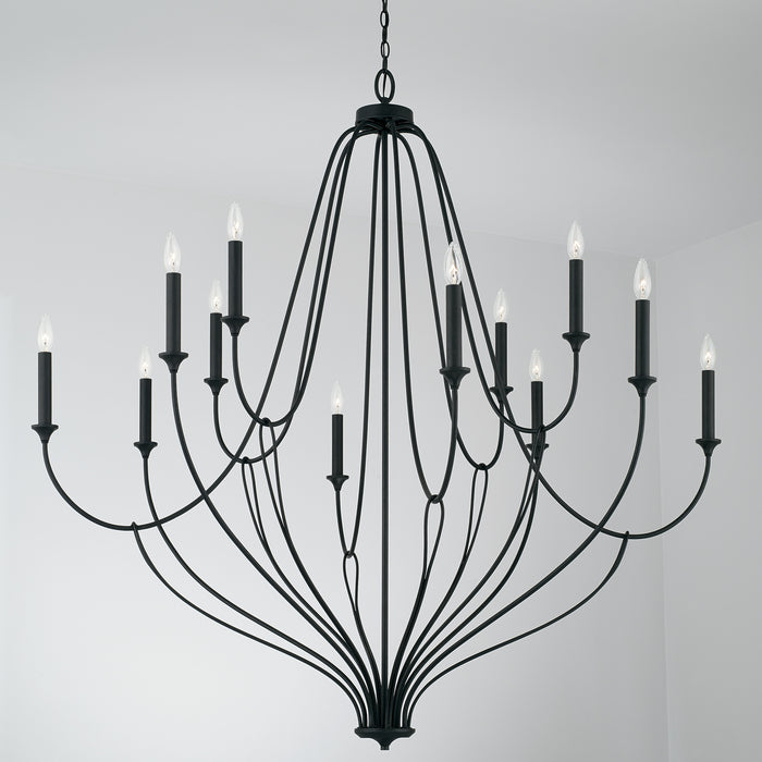 Capital Lighting - 441601BI - 12 Light Chandelier - Bentley - Black Iron