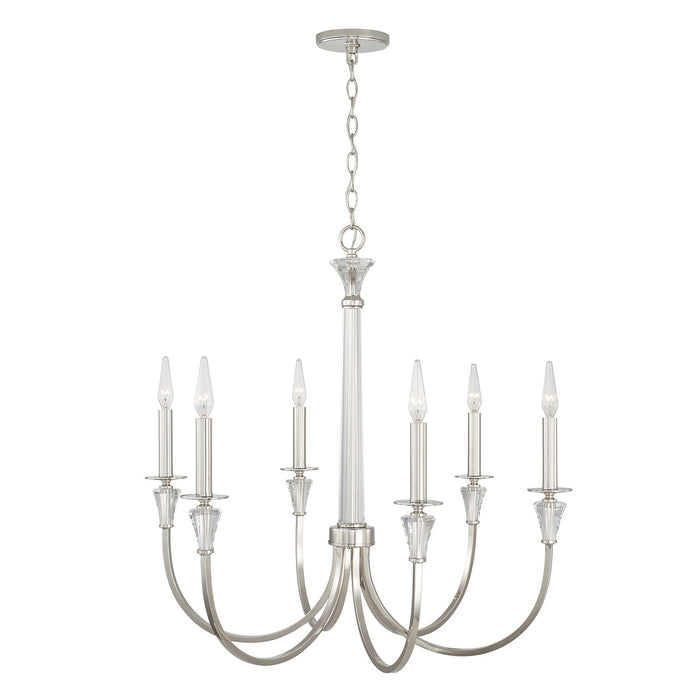 Capital Lighting - 441861PN - Six Light Chandelier - Laurent - Polished Nickel