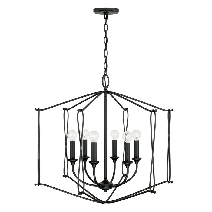 Capital Lighting - 541661BI - Six Light Foyer Pendant - Bentley - Black Iron