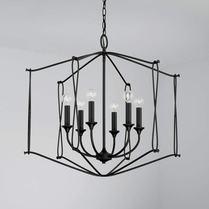 Capital Lighting - 541661BI - Six Light Foyer Pendant - Bentley - Black Iron