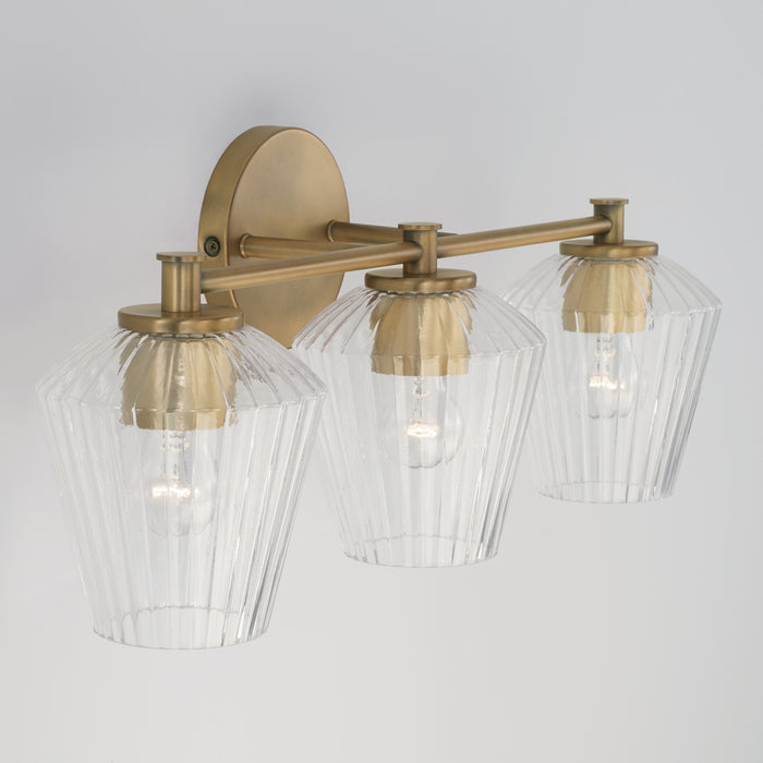 Capital Lighting - 141431AD-507 - Three Light Vanity - Beau - Aged Brass