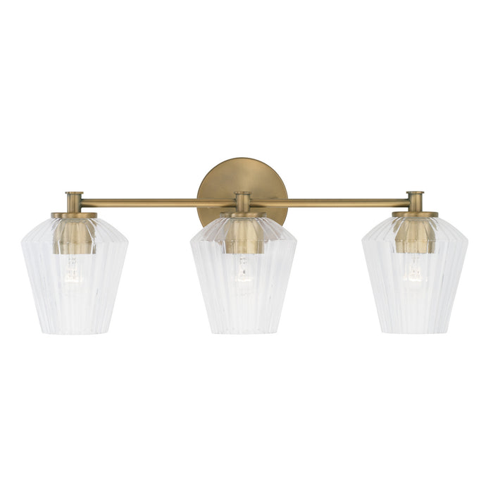 Capital Lighting - 141431AD-507 - Three Light Vanity - Beau - Aged Brass