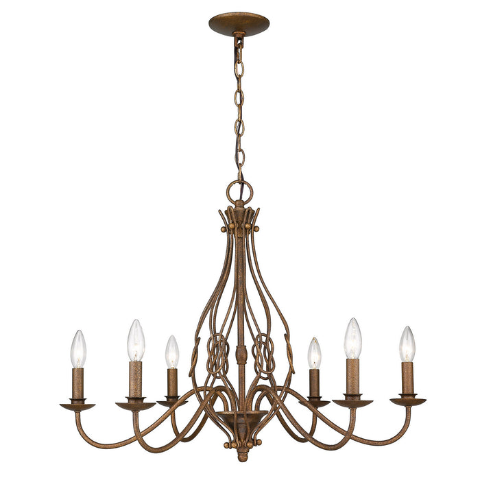 Golden - 1349-6 BC - Six Light Chandelier - Antoinette - Burnished Chestnut