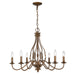 Golden - 1349-6 BC - Six Light Chandelier - Antoinette - Burnished Chestnut