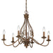 Golden - 1349-6 BC - Six Light Chandelier - Antoinette - Burnished Chestnut