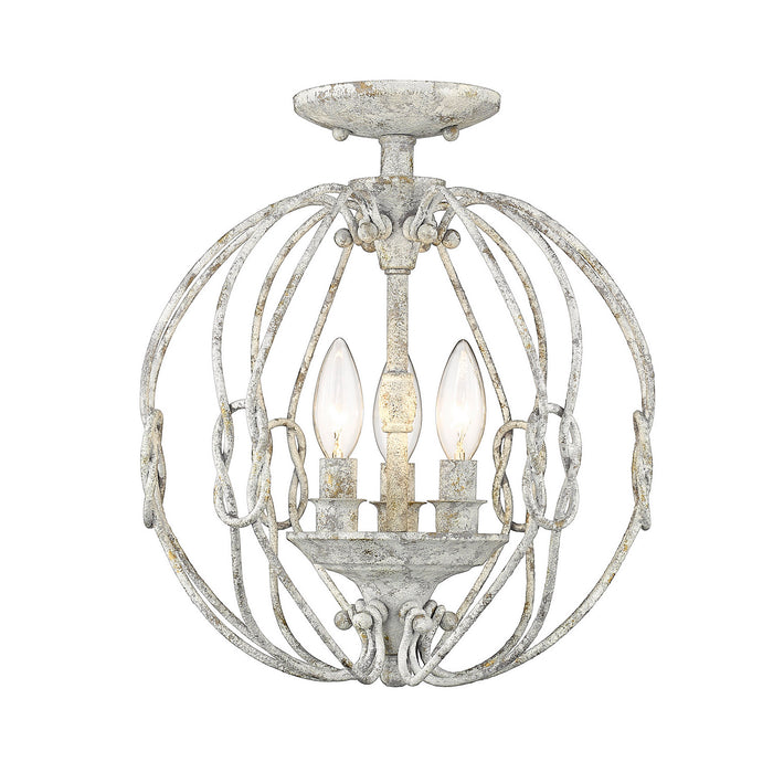 Golden - 1349-SF OY - Three Light Semi-Flush Mount - Antoinette - Oyster