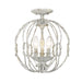 Golden - 1349-SF OY - Three Light Semi-Flush Mount - Antoinette - Oyster