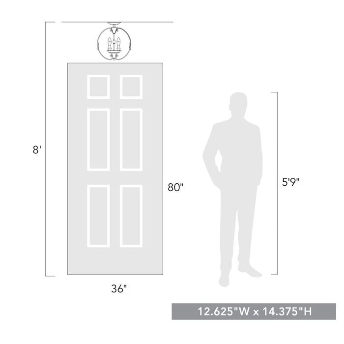 Golden - 1349-SF OY - Three Light Semi-Flush Mount - Antoinette - Oyster