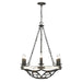 Golden - 1821-6 ABI-CDW - Six Light Chandelier - Madera - Antique Black Iron