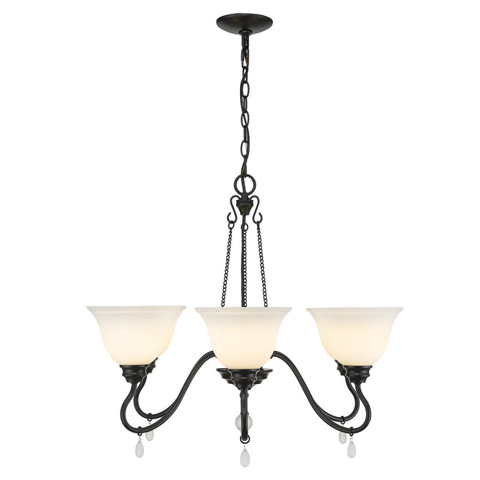 Golden - 3715-6 BLK-OP - Six Light Chandelier - Donya - Matte Black