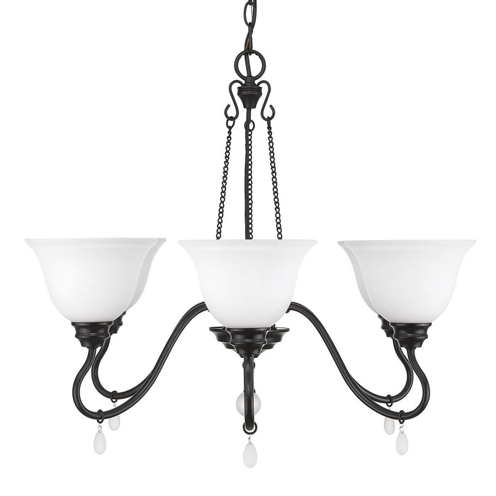 Golden - 3715-6 BLK-OP - Six Light Chandelier - Donya - Matte Black