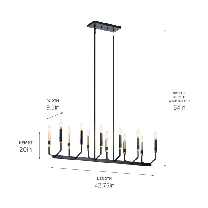 Kichler - 52350BK - 12 Light Linear Chandelier - Armand - Black