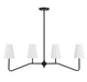 Meridian - M10078MBK - Four Light Linear Chandelier - Matte Black