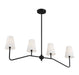 Meridian - M10078MBK - Four Light Linear Chandelier - Matte Black