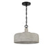 Meridian - M70103WGBK - One Light Pendant - Weathered Gray with Black