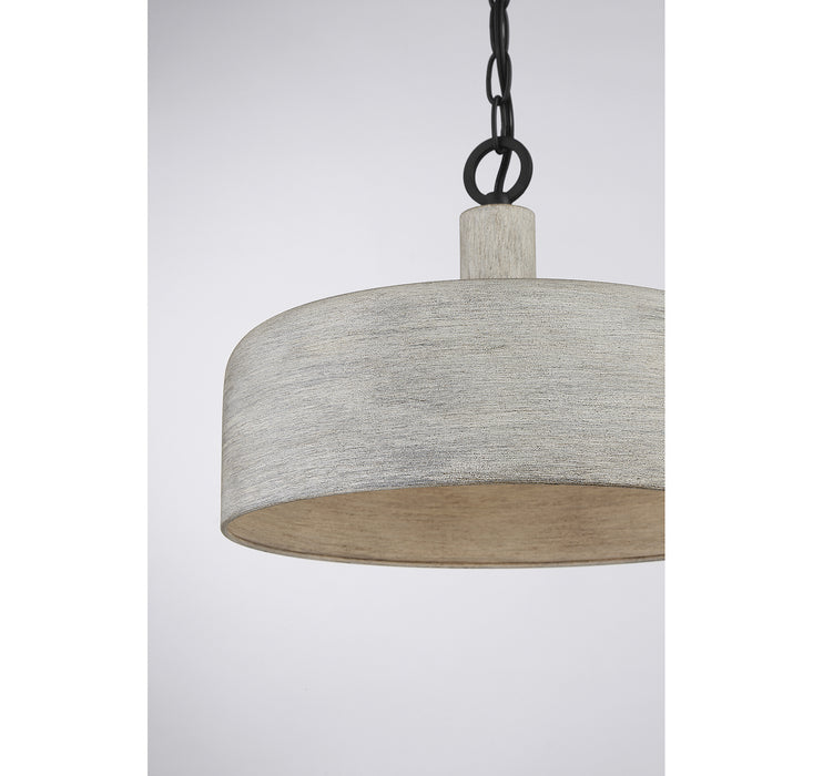 Meridian - M70103WGBK - One Light Pendant - Weathered Gray with Black