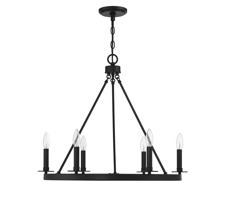 Meridian - M10093MBK - Six Light Chandelier - Matte Black