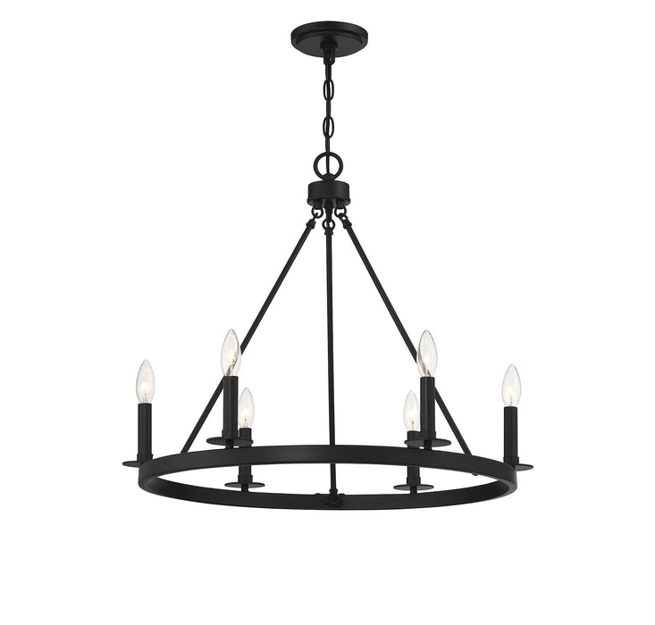 Meridian - M10093MBK - Six Light Chandelier - Matte Black