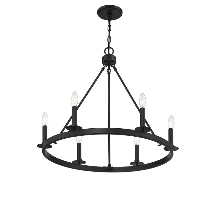 Meridian - M10093MBK - Six Light Chandelier - Matte Black