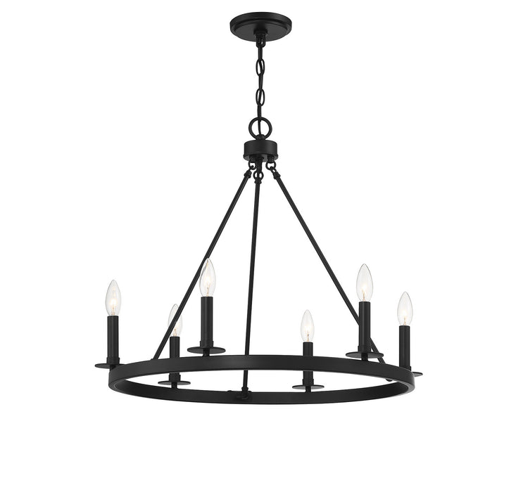 Meridian - M10093MBK - Six Light Chandelier - Matte Black