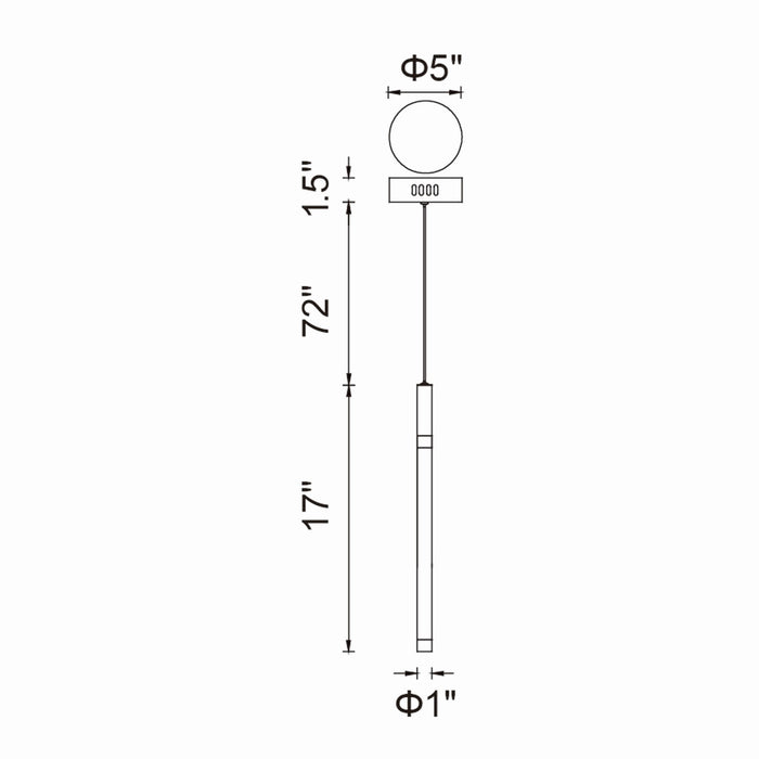 CWI Lighting - 1262P5-1-101 - LED Pendant - Flute - Black