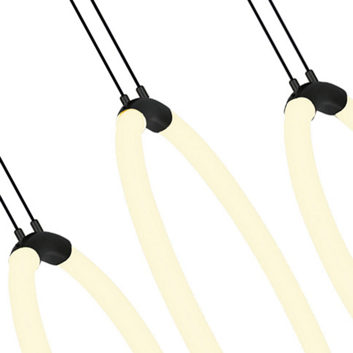 CWI Lighting - 1273P23-5-101-RC - LED Chandelier - Hoops - Black