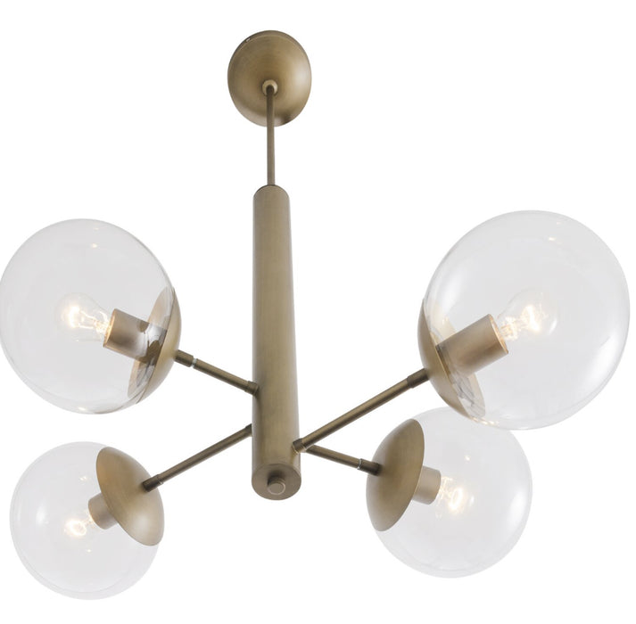 Varaluz - 612700 - Four Light Chandelier - Mid-Century - Antique Brass