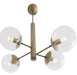 Varaluz - 612700 - Four Light Chandelier - Mid-Century - Antique Brass