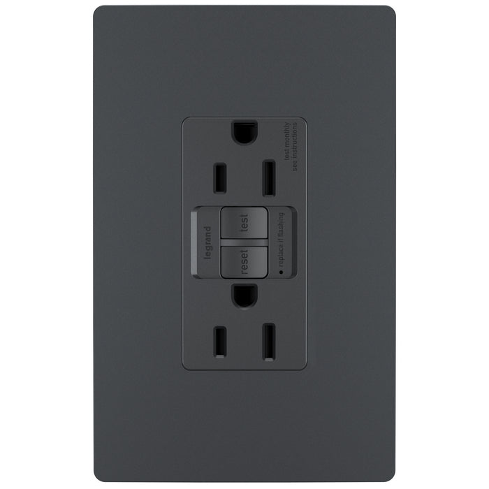 Legrand - 1597TRGCC4 - Spec-GradeTamper-Resistant Self-Test GFCI Receptacle - radiant - Graphite