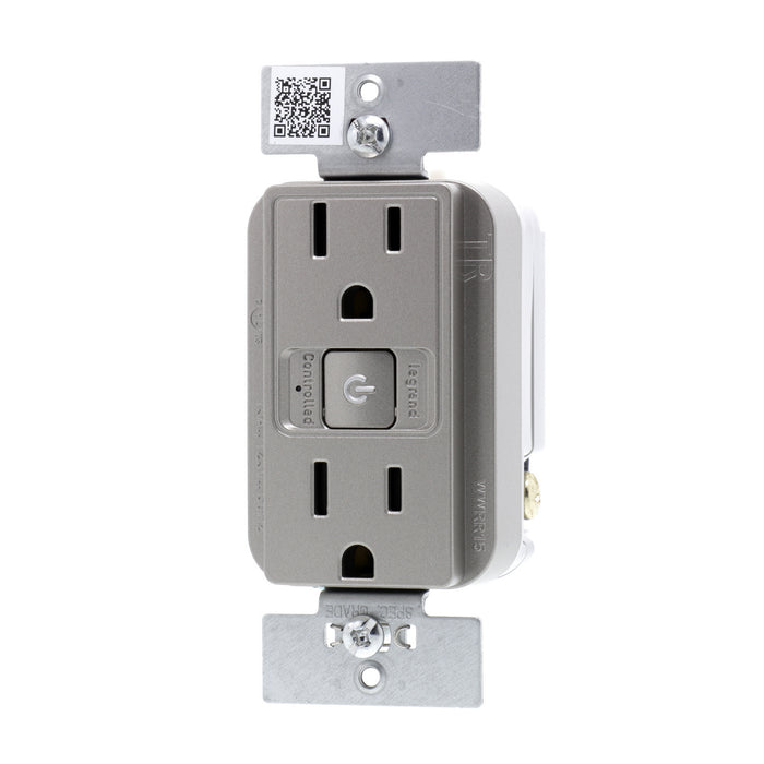 Legrand - WWRR15NICCV2 - Smart Outlet - Wi-Fi Finish - radiant - Nickel