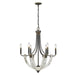 Golden - 0840-6 ABI - Six Light Chandelier - Elwood - Antique Black Iron