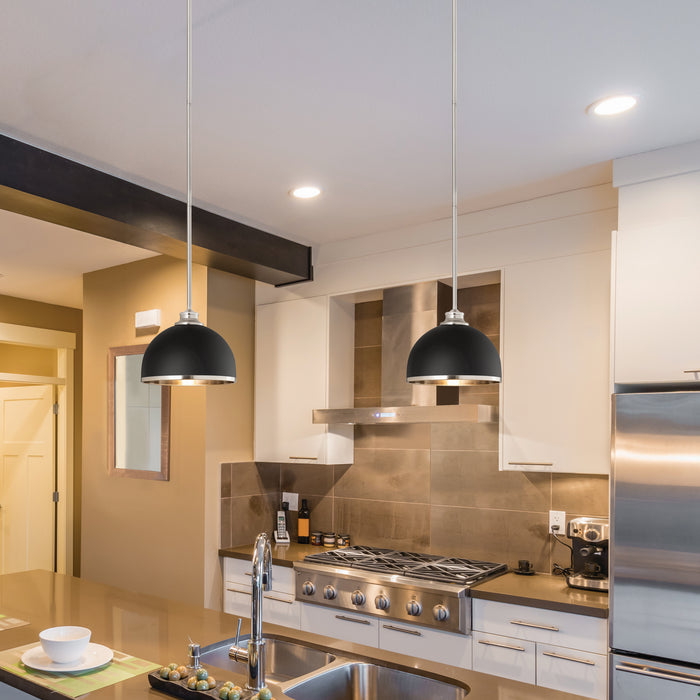 Z-Lite - 1004P10-MB-BN - One Light Pendant - Landry - Matte Black + Brushed Nickel